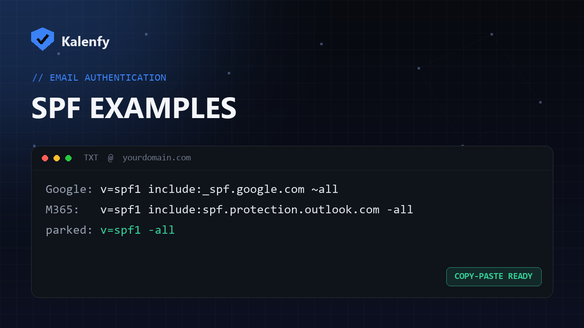 SPF Record Examples (Copy-Paste for Common Setups)